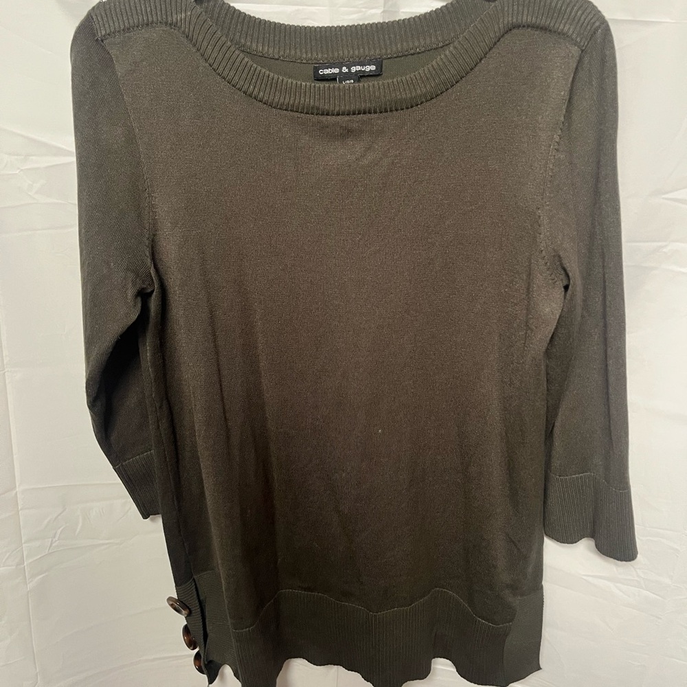 Cable & Gauge Olive Knit Top